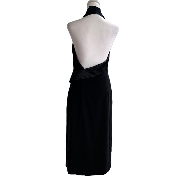Zara Studio Black Halter Midi Dress Tuxedo Backless Size S W/flaw - Picture 5 of 10